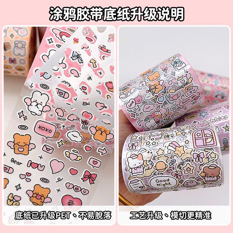 Product Introduction of Sticker cute/Cuộn sticker hình dán dễ thương hãng Telado 5m trang trí sổ planner bullet journal Hàn Quốc Tẻn Tẻn 27