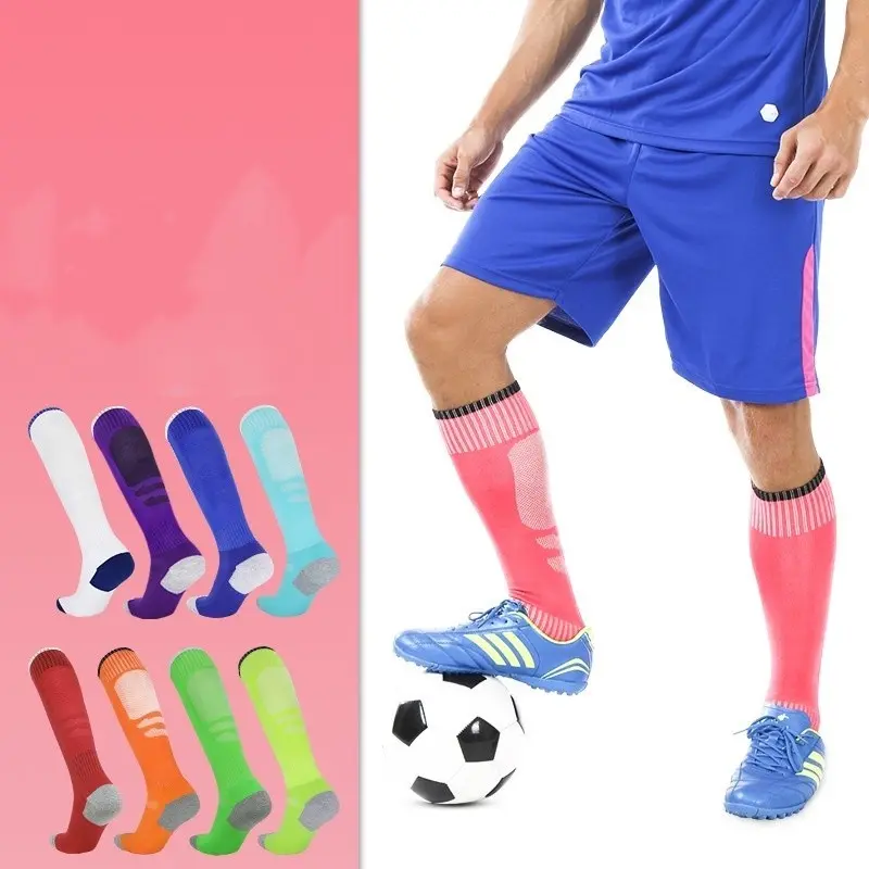 Leading the Way in the Autumn and Winter Men's Tall Soccer Socks Thick Towel Bottom Ball Socks Children's Models Over the Knee Breathable Long Sports Socks Wholesale
