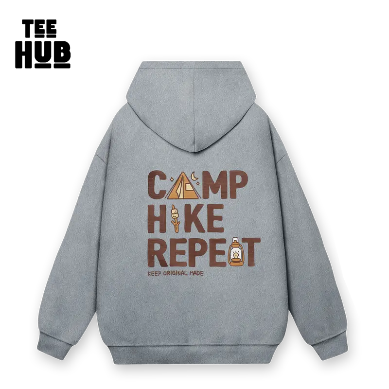 Áo Hoodie nỉ bông TEEHUB Camp nam nữ form rộng thu đông Local Brand 4