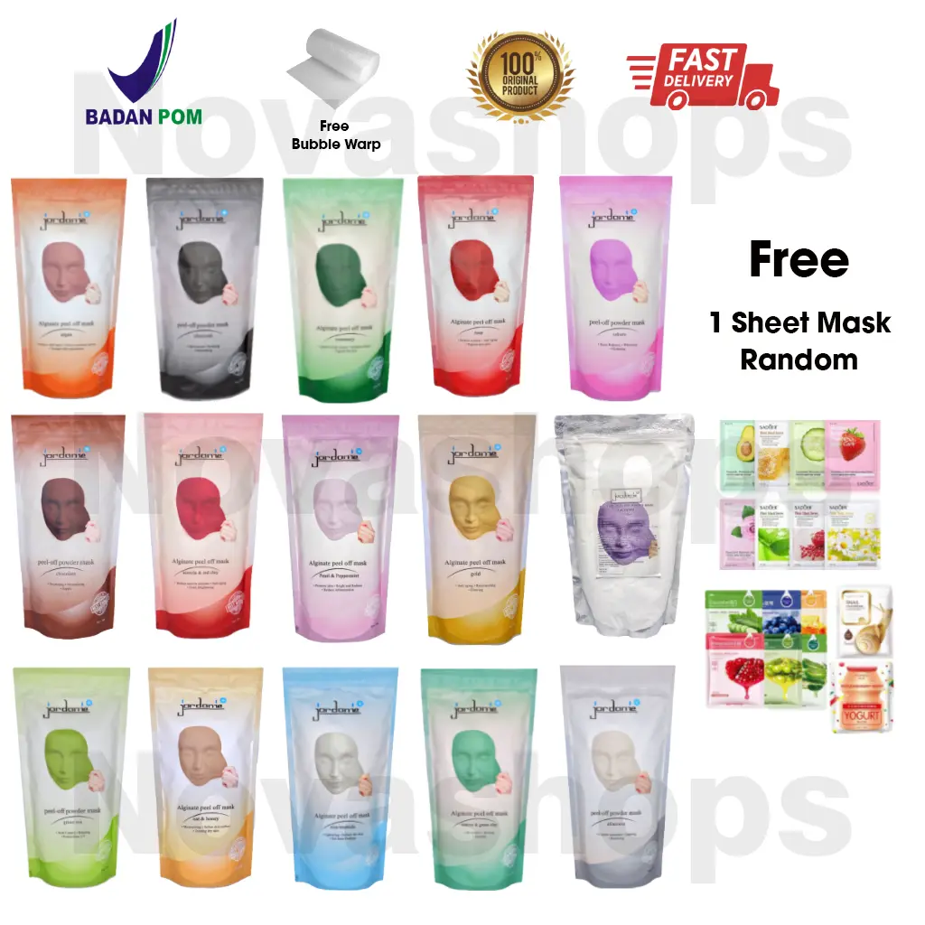 500 Gram Masker Wajah Peel Off Jordanie Klinik Rubber BPOM HALAL