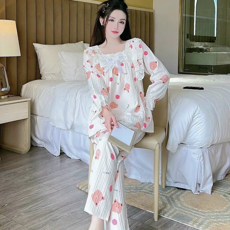 Bộ Bầu Và Sau Sinh Chất Đũi Gân Cổ Vuông Phối Ren Nhiều Màu Sắc Áo Có Khóa Ti Siêu Tiện Lợi