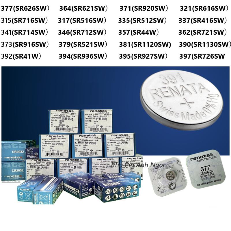 Pin Đồng Hồ Renata Thụy Sĩ 1,55v SR626 SR621 SR920 SR616 SR716 SR516 SR512 SR416 SR714 SR712 SR44 SR721 SR916 SR521 SR1120 SR1130 SR41 SR936 SR927 SR726