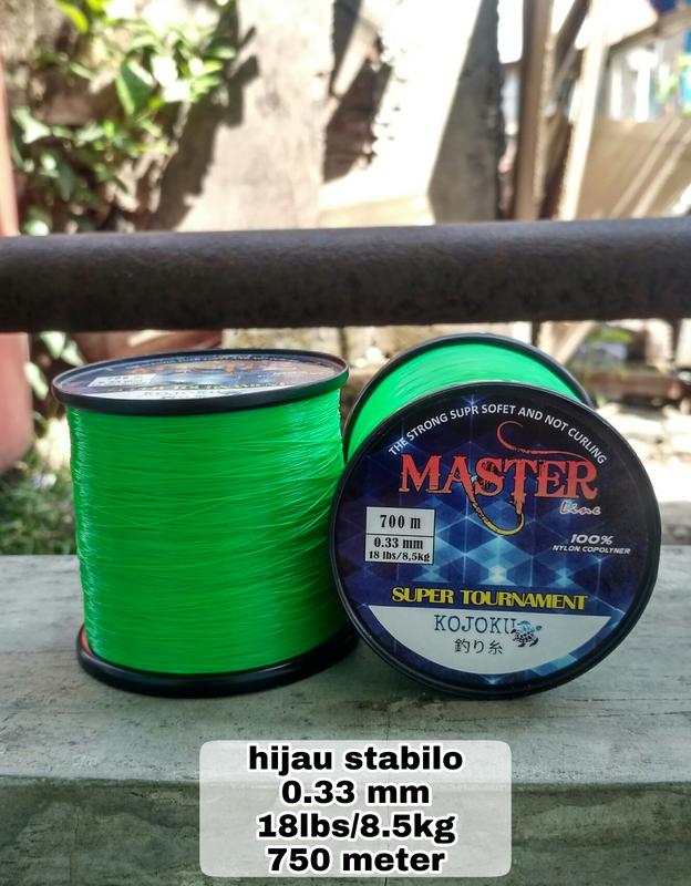 Senar Tali Benang Pancing Master Super kuat lentur anti kriting mudah tenggelam tahan Gesekan Cocok galatama galapung lomba kolam danau sungai laut panjang 1000 meter warna ijo stabilo Ikan Mancing 5