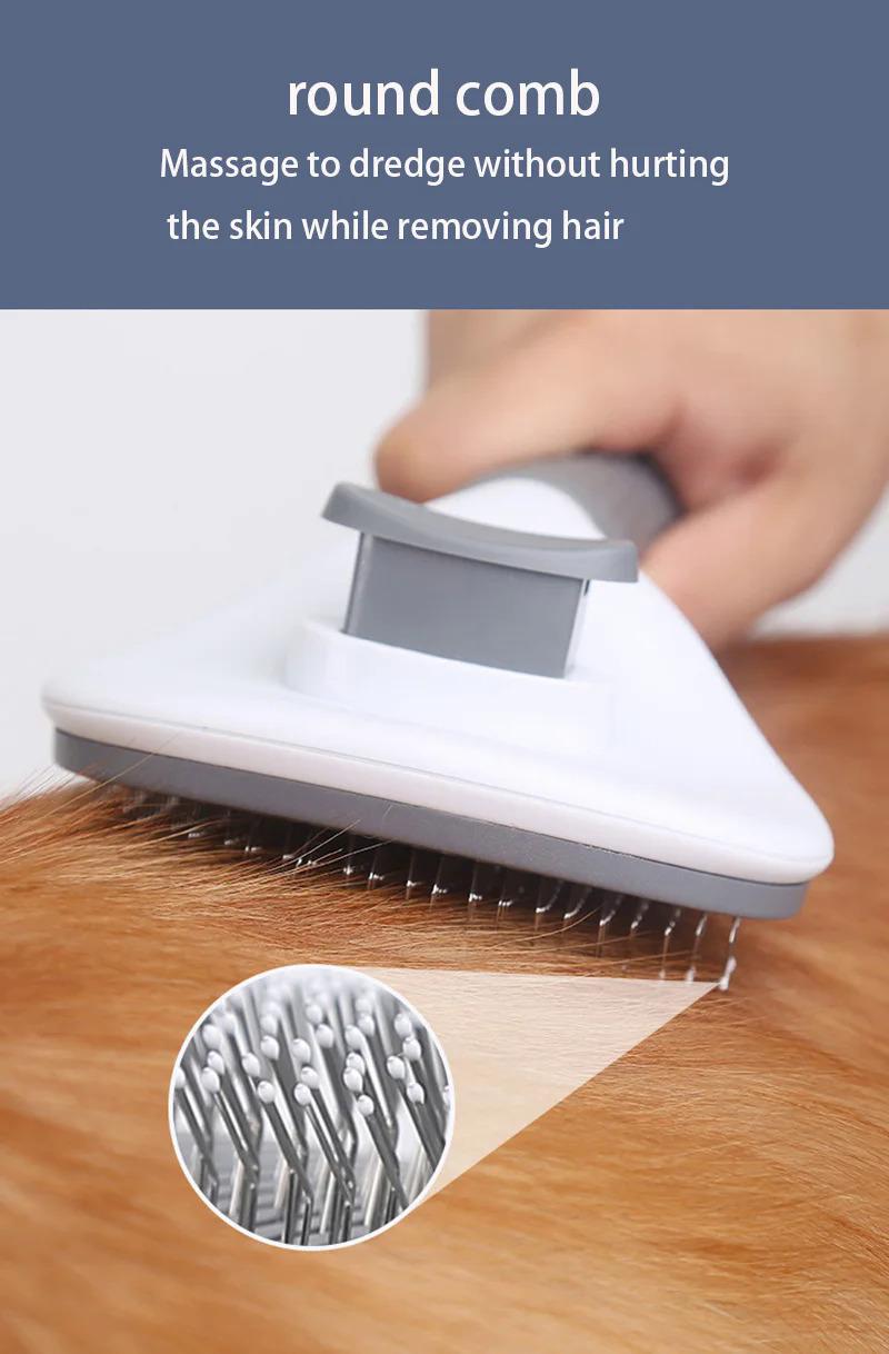 Product Introduction of Pet dog hair brush cat comb grooming and care cat brush stainless steel comb for long hair dogs cleaning pets dogs accessories 5