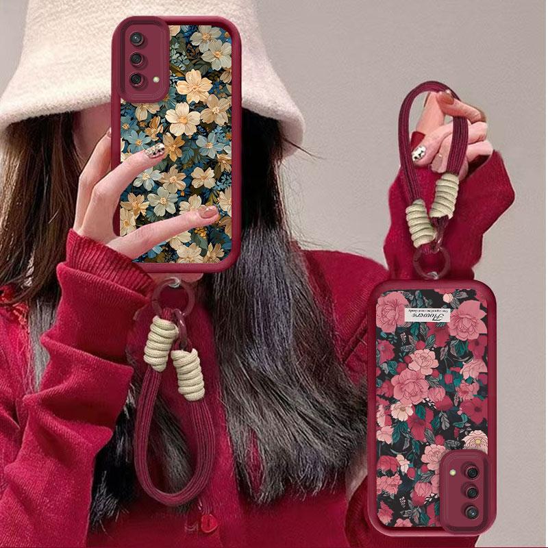 Ốp lưng điện thoại dây treo hoa phong cách cổ điển, phù hợp cho OPPO F19 4G,…
