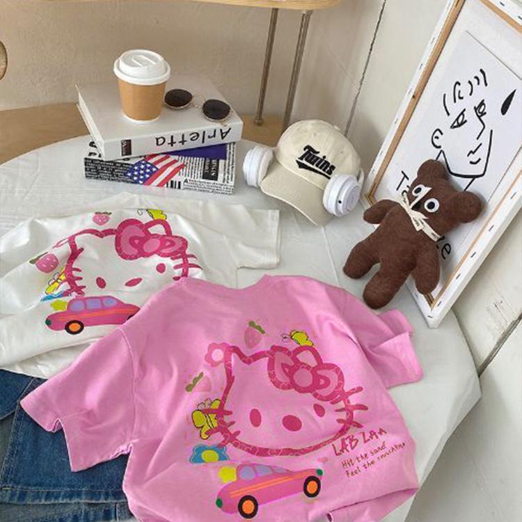 Product Introduction of Áo Thun ngắn Tay Dễ Thương Cho Bé Gái, Cotton Nguyên Chất, Quần Áo Trẻ Em Hoạt Hình Màu Hồng, Thích Hợp Cho Trẻ Mới Biết Đi Và Trẻ Em, Tay Lửng Mùa Xuân, Hàng Mới Về 2025 Mùa Hè 1