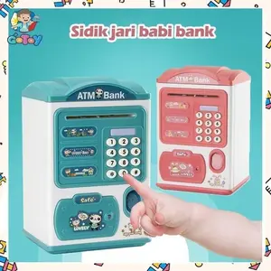 [Penjual Lokal] Celengan Fingerprint Safe Brankas Mainan Tabungan ATM Edukasi Anak Electronic Piggy Bank dengan Password Fingerprint