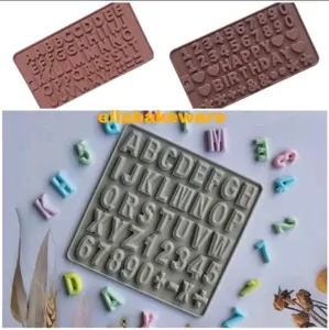 CETAKAN SILIKON HURUF ABJAD ANGKA ES BATU JELLY FONDANT Kitchenware