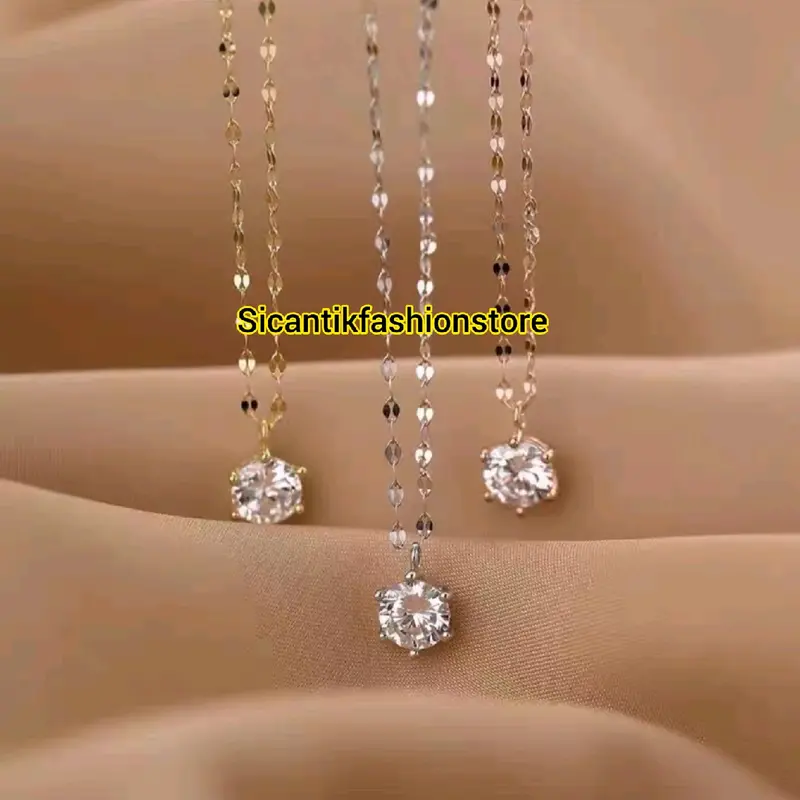 KALUNG TITANIUM WANITA PECAH KOPI LIONTIN MATA SATU ASLI TITANIUM TRENDING ANTI KARAT SELAMANYA KALUNG TITANIUM FASHION STYLE WANITA KOREA Harian Perempuan Ulang tahun Sukses Pria Wanita 0
