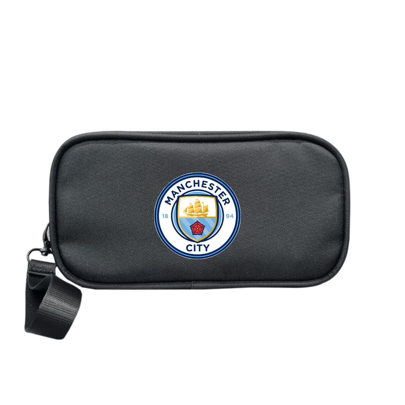 Hộp đựng bút viết, mỹ phẩm, phụ kiện TROY VIRGO họa tiết logo câu lạc bộ bóng đá, size 22cm 2 ngăn lớn chứa nhiều đồ hộp  bút manchester city