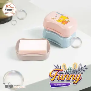 HOMMY Kotak Sabun Funny | Tempat Sabun Batang Dengan Penyaring Dan Tutup 7300