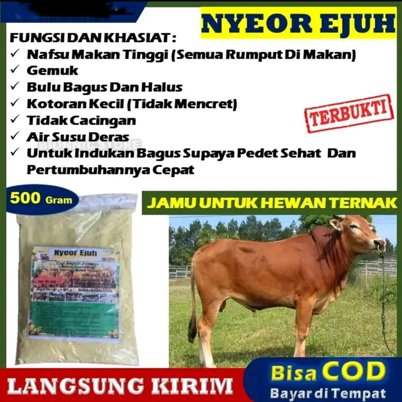 Jamu ternak sapi dan kambing nyeor ejuh, jamu nafsu makan,cepat gemuk,ternak sehat terlaris 0