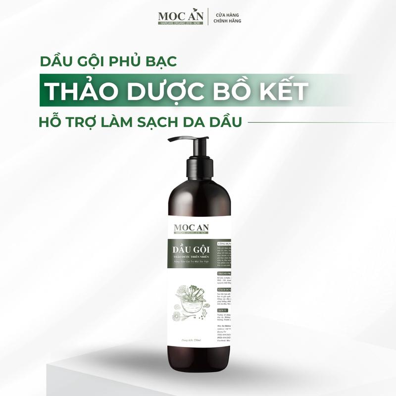 Combo Dầu Gội Phủ Bạc Thảo Dược Bồ Kết, Dầu Xả Chanh Gừng 250ml  Mộc Ân Haircare dành cho tóc hư tổn, dưỡng ẩm bóng mượt Dưỡng Tóc