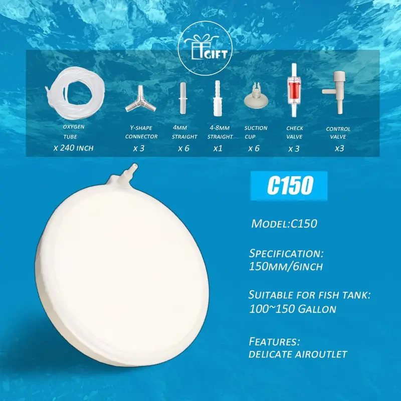 Batu Aerasi Batu Aerator Aquarium Air Stone Nano Bubble Bulat Batu Gelembung Oksigen 4