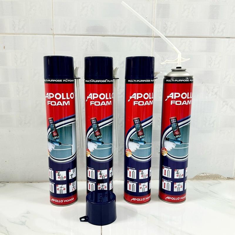 1 chai Keo bọt nở Apollo Foam 750ml kèm vòi siêu dính chống thấm chống dột cách âm cách nhiệt