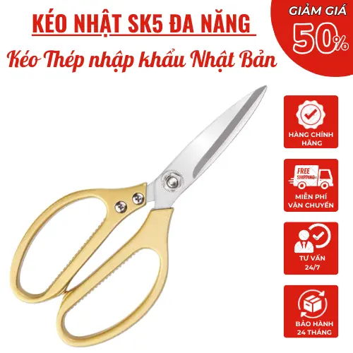 Sét 3 Kéo Nhật SK5 đa năng siêu bền, Kéo Thép nhập khẩu Nhật Bản cắt xương gà,vịt đa năng siêu bền loại to dày