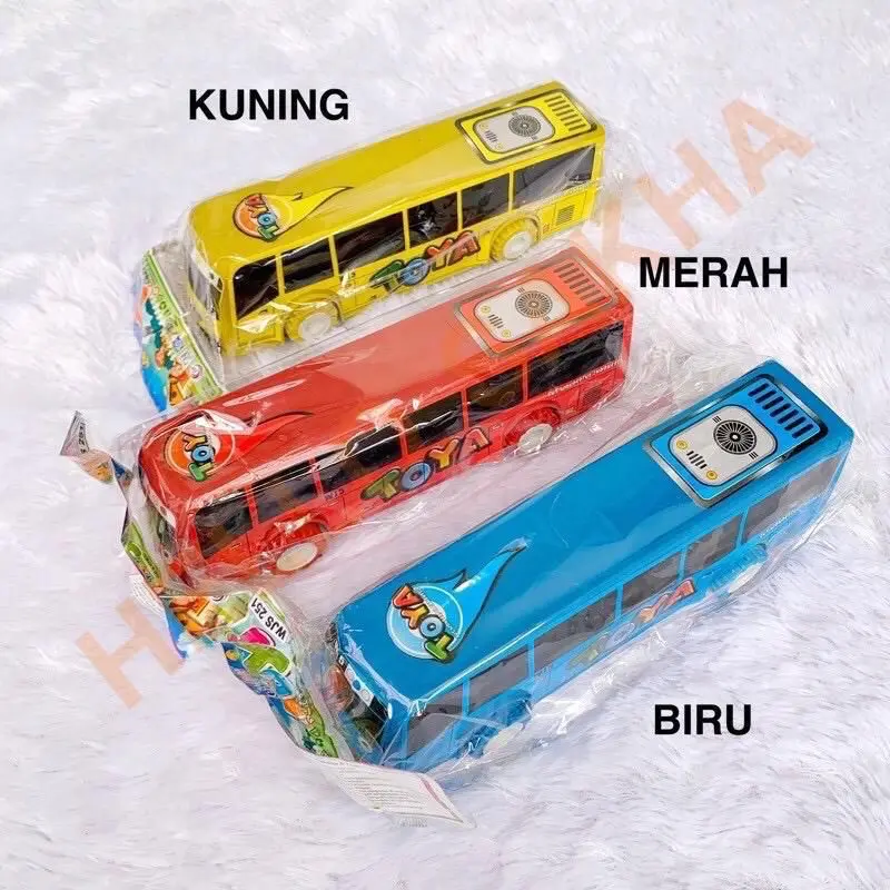 MAINAN BIS TOYA BUS MERAH KUNING BIRU UKURAN STANDAR 20 CM DAN JUMBO 30 CM WJS 159 251