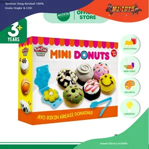Fundoh Mini Donut Mainan Lilin Fun Doh Makanan Masakan Masak Anak Anak Cetak Play Doh