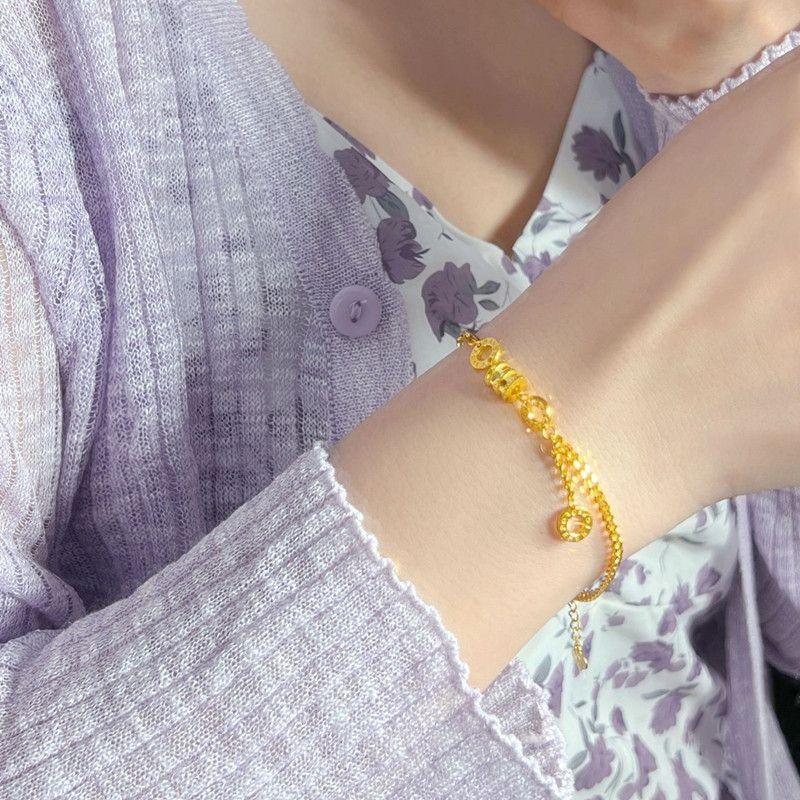Product Introduction of Gold Bracelet 999 Pure Gold Small Waist Bracelet Fashionable All-Match High-Grade Pure Gold Jewelry New Gift 8