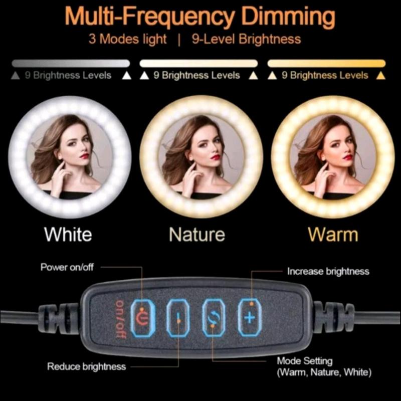 Ring Light LED 26CM + TRIPOD  3120 Selfie Silver 3