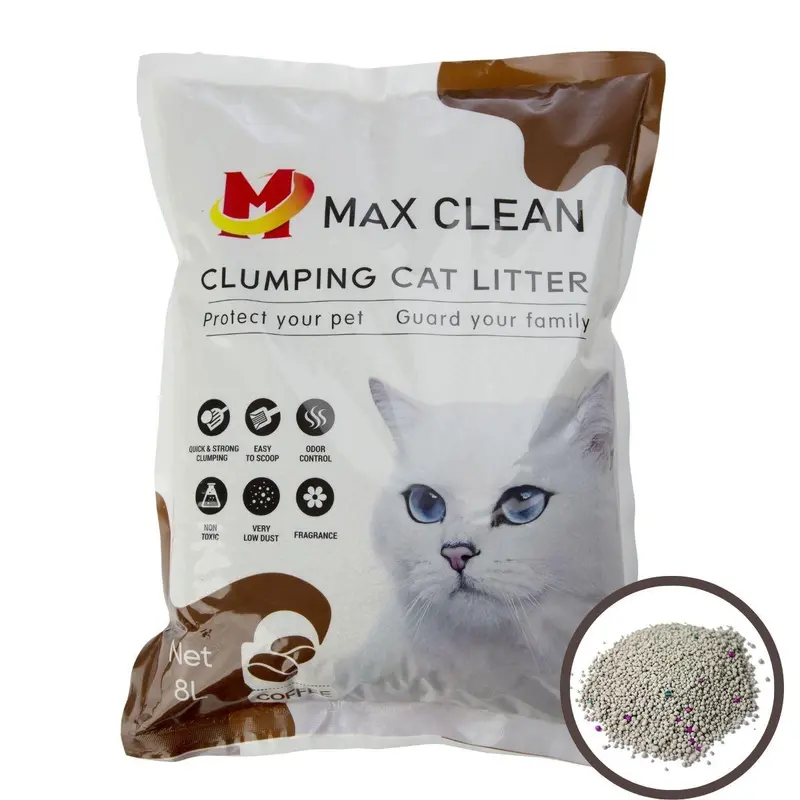 Cát vệ sinh cho mèo Max Clean - túi 4kg - Ít bụi - Vón nhanh - Kiểm soát mùi tốt 1