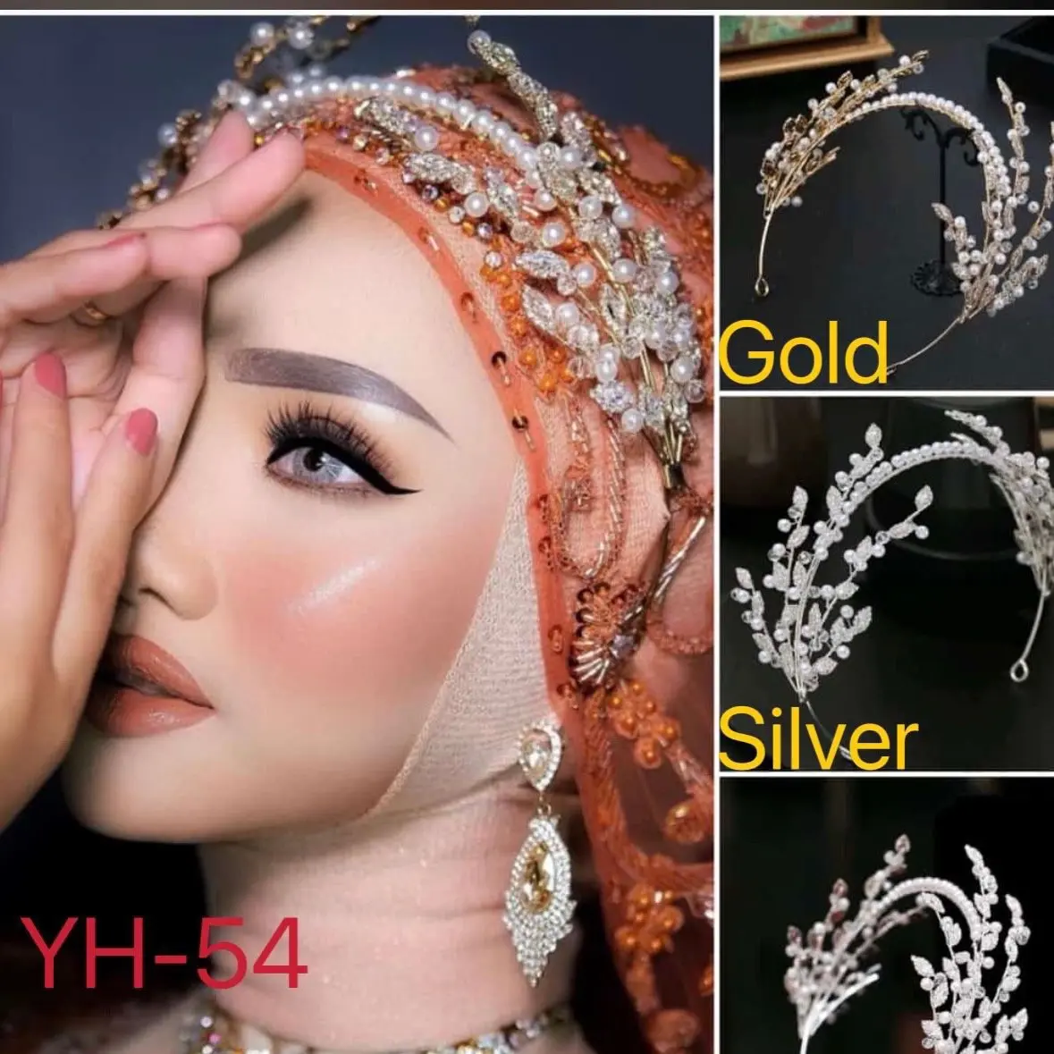 Bandana mutiara Gold Silver Headbands