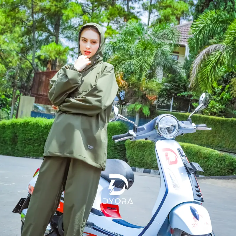 Raincoat DYORA Aussie Series Green / Jas Hujan Pria Wanita Dewasa DYORA Waterproof 2