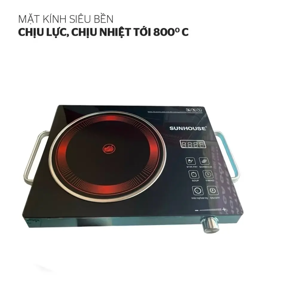 Bếp Hồng Ngoại  SunHouse  SHD-6017 Cảm Ứng Cao Cấp ,Công Suất 3500w Mặt Kính Cường Lực