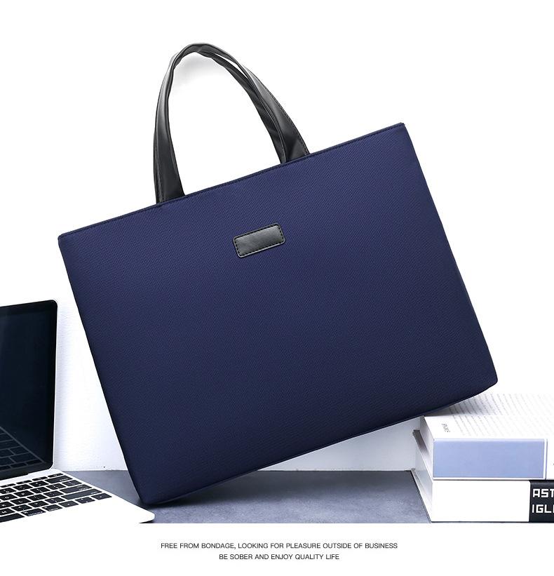 Product Introduction of Travel Essential Solid Color Simple Large Capacity Briefcase New Men's Simple Handbag Multi-layer Storage Business Meeting Laptop Bag 19