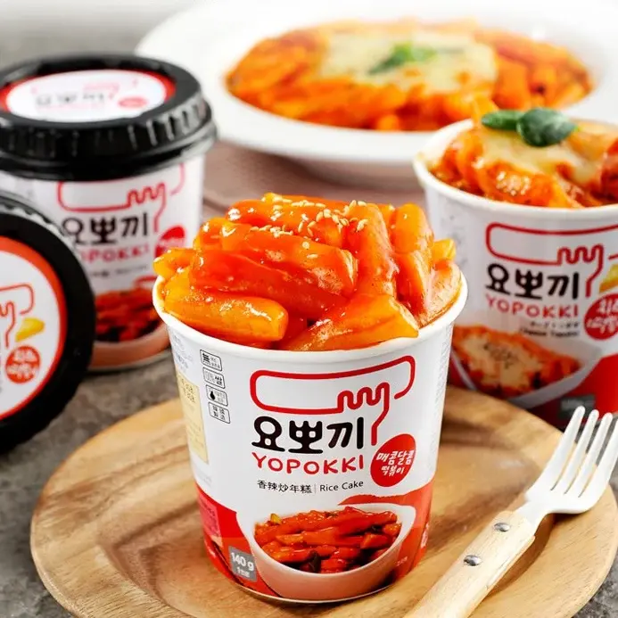 Yopokki Cup Rice Cake Tteokbokki / Toppokki - 120g - Sweet, Hot, Cheese, Rosé, Carbonara, Jjajang Korean Instant Food