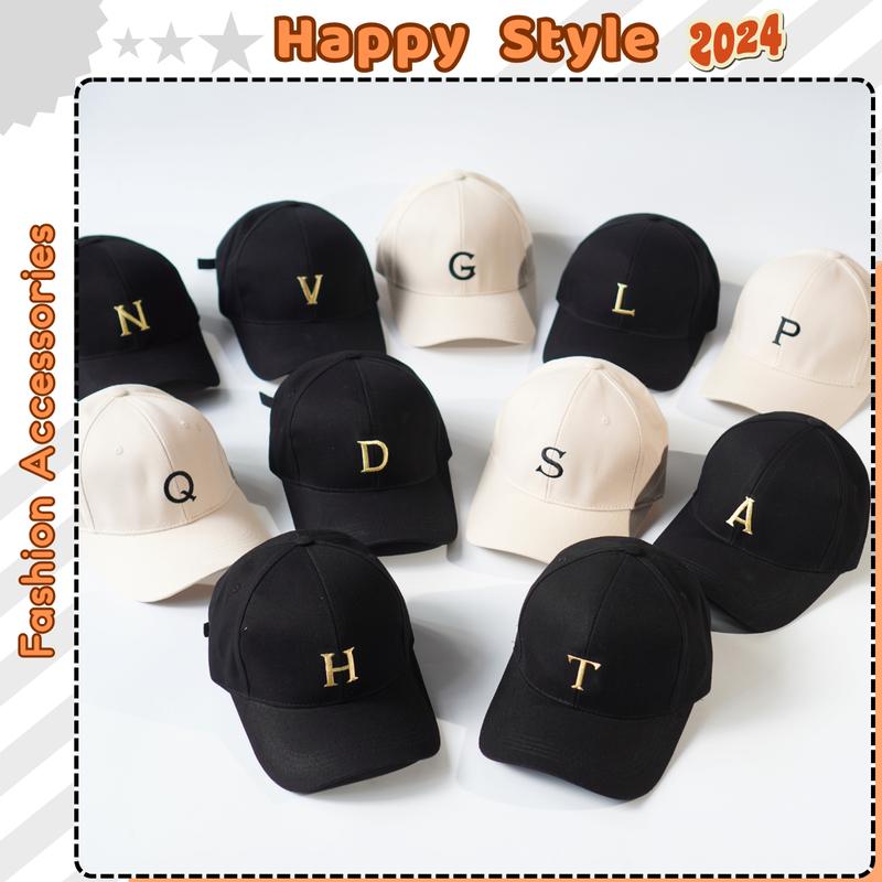 Mũ Lưỡi Trai Thêu Chữ Cái Tên Đủ 21 Chữ Từ A -> Y Nón Kết Chất Kaki Form Unisex Nam Nữ Thời Trang N162 Cap