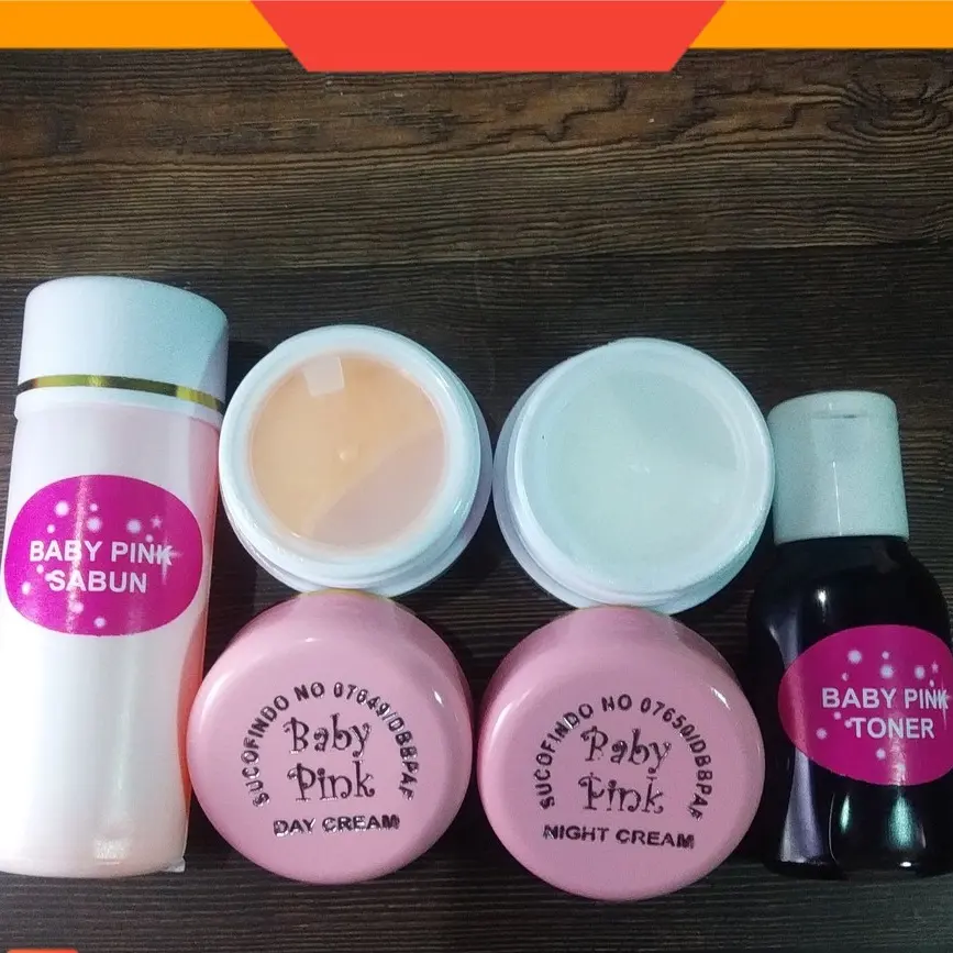 (COD)Cream Babypink sucofindo 15gr  dapet 1 paket cream siang,cream malam,toner,sabun