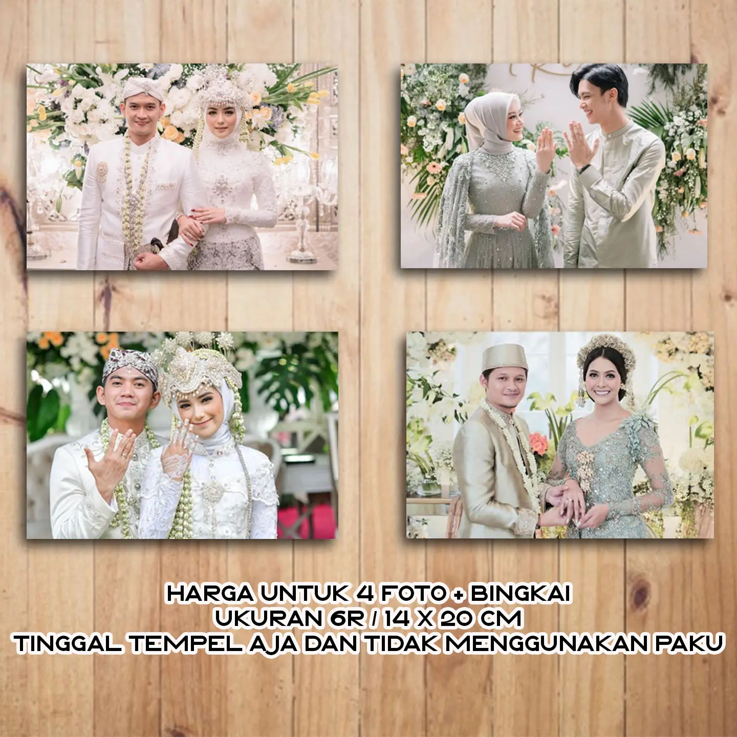PROMO PAKET 4 PCS - CETAK FOTO + BINGKAI UKURAN 20 X 15 CM / 6R