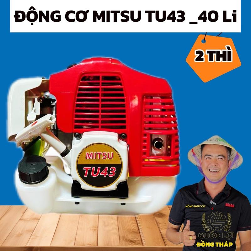 Đầu máy MITSU TU43 ( Tum Lớn ) xăng  pha nhớt 2 kỳ Piston 40mm cho cắt cỏ, bơm nước, phun xịt