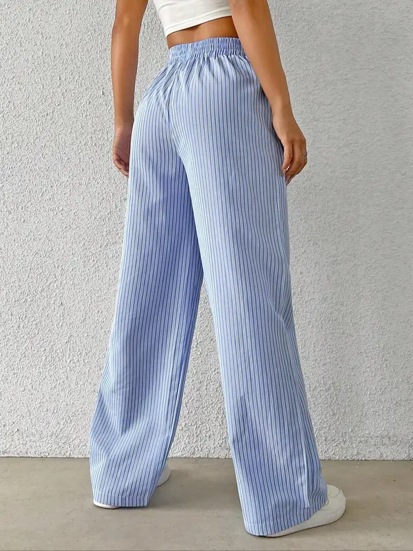 Women's Striped Print Straight Leg Pants, Casual Comfy Trousers for Daily Wear, Ladies Bottoms for All Seasons, Womenswear, Loungewear 7
