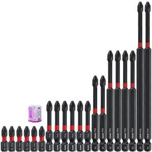 Magnetic Screwdriver Tools Set, 1/4 Inch Hex Shank Cross Screw Driver Bit Set, Impact Phillips Bits, Non-slip Magnetic Phillips Screwdriver