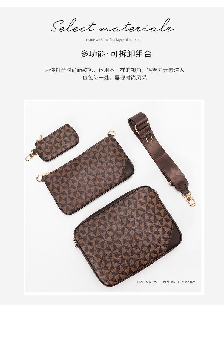 Product Introduction of Foreign Trade Light Luxury Workwear Casual Men's Shoulder Bag Three-Piece Combination Mahjong Bag Trendy Men's Shoulder Bag Business Crossbody Bag 3