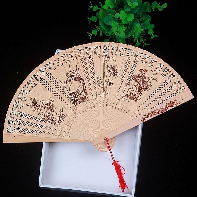 Quạt Gấp, Phong Cách Cổ Trang, Hai Mặt, Thủ Công Bằng Gỗ, Thiết Kế Phong Cách Trung Quốc Làm Bằng Gỗ Đàn Hương, Thích Hợp Cho Vũ Công Khiêu Vũ Cổ Điển, Cầm Tay 7