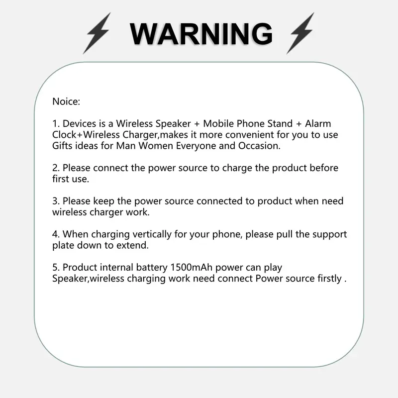 4 in 1 Phone Holder Support Wireless Charging, Multifunctional Wireless Charger with Alarm Clock, Adjustable Phone Stand for Home Office 8