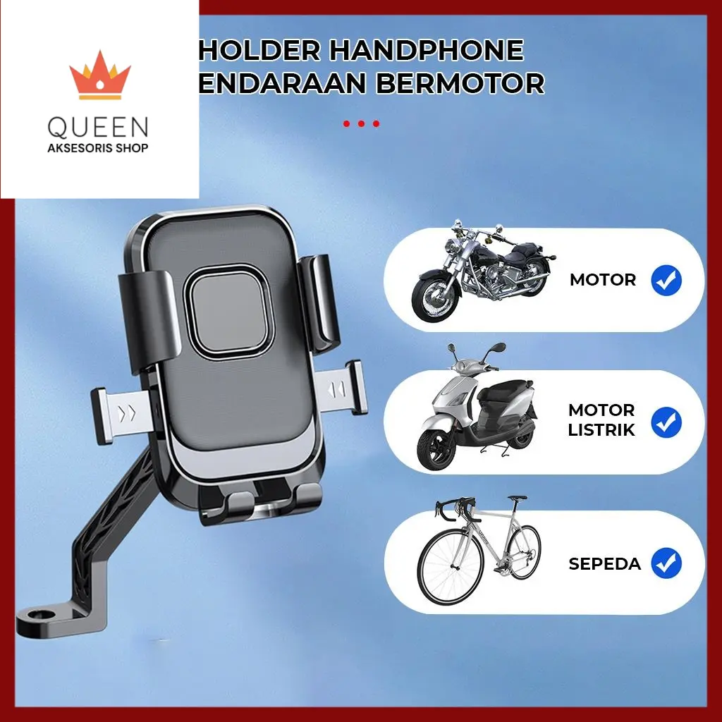 Holder Hp Motor Spion Motobot XY089 Stand Penyangga Handphone Universal Penjepit Hape Di Sepion Putar 360 Derajat