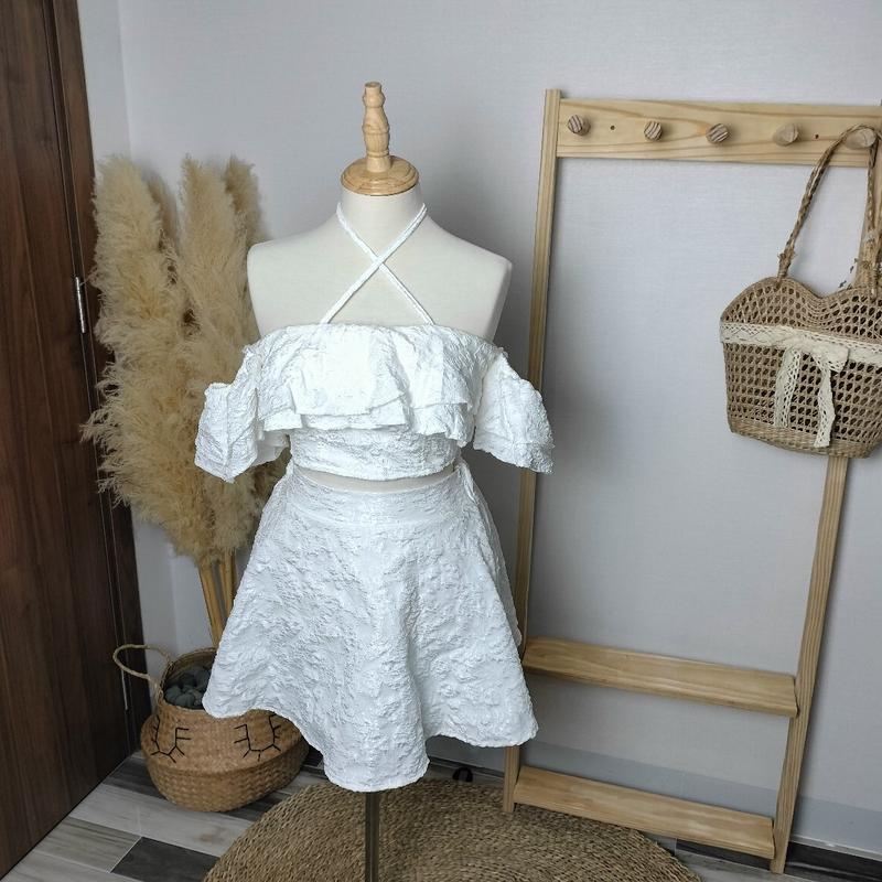 Product Introduction of 2M41 - SET áo cổ yếm và chân váy chữ A , Set đồ nữ đi chơi trẻ trung,(eo 60-74cm vừa) Women 6