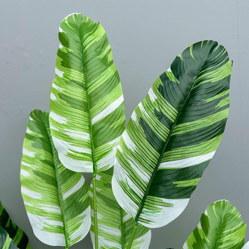 Product Introduction of Artificial Leaf Plant without Pot, 1 Count Plastic Leaf Fake Plant Branch, Ornamental Indoor Artificial Plant for Home Decor Office 6