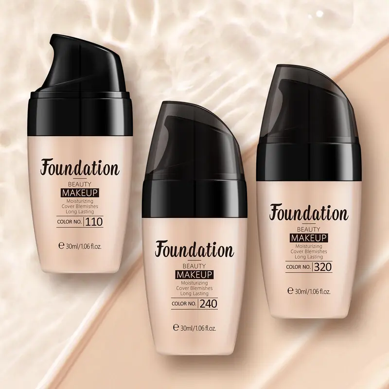 Long-lasting Foundation & Sponge Set, Moisturizing Foundation & Sponge, Waterproof Makeup Set, Makeup Accessories for Women 2