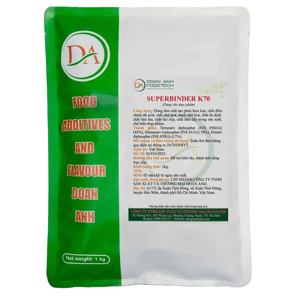 1 Kg Phụ Gia Cho Chả Lụa và Giò Chả: Tạo Độ Giòn Dai Cho Chả Lụa và Xúc Xích - An Toàn và Thay Thế Hàn The