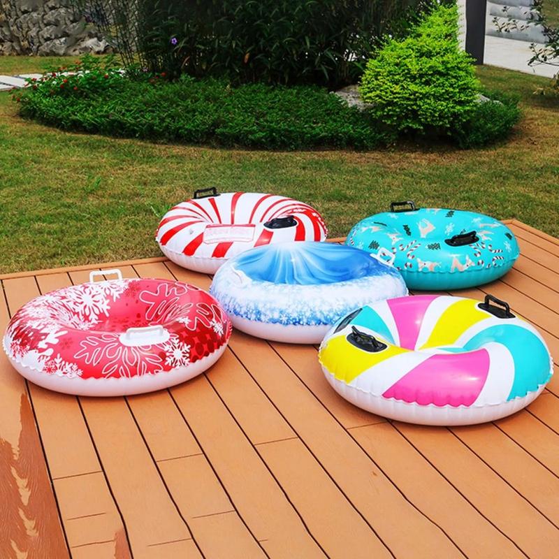 Product Introduction of KGD848 Practical PVC Inflatable Ski Ring with Handle Thicken Snow Sledge Foldable Wear resistant Winter Snow Tube Kids 14