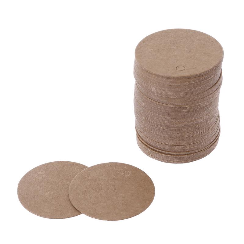 Product Introduction of 100pcs Blank Kraft Paper Hang Tags Wedding Party Favor Label Price Gift Card 4cm 0