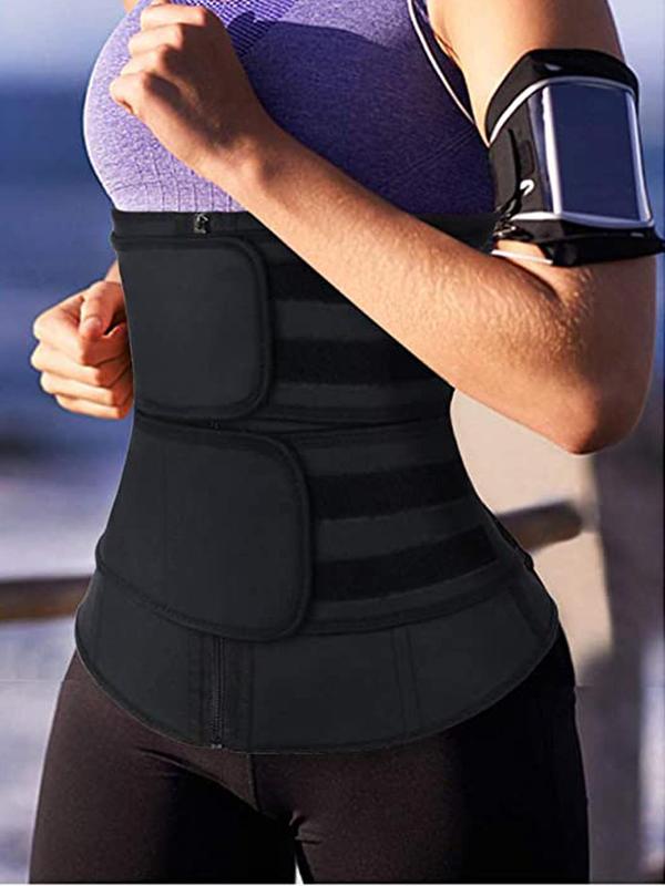 Women's Solid Zip Front Waist Trainer, Corset, Trimmer Belt, Waist Cincher, Tummy Control Shaper, Waist Trimmer, Yoga & Fitness Equipment, Please Purchase One Size Smaller 6