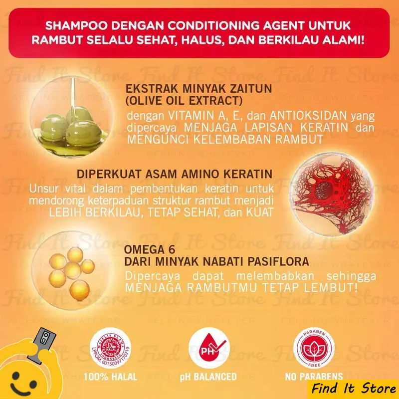 Find It Store - Makarizo Hair Energy Fibertherapy Conditioning Shampoo 170ml Sampo Dengan Kondisioner | Pembersih Rambut 2in1 | Rambut Rontok | Ketombe | Lepek | Patah | BPOM Original Conditioner Creambath Haircare Kering Perawatan  Extract Kusam 5