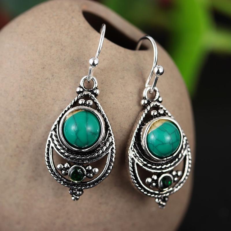 Bông Tai Ngọc Lam, Thời Trang Lủng Lẳng Của Phụ Nữ, Đá Quý Tự Nhiên, Mạ Bạc 925 3