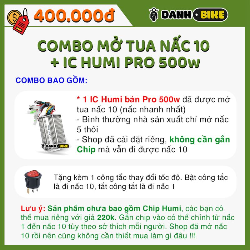 IC HUMI 500W | Mở Tua Sẵn Nấc 10 | KHÔNG CẦN MUA CHIP | 48V - 60V | DÒNG XẢ 24A | BO ĐIỀU KHIỂN XE ĐIỆN [Phụ Tùng Phụ Kiện]